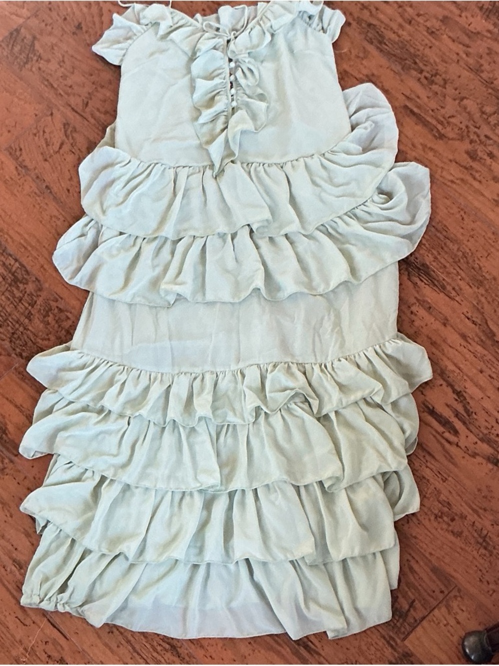 Torn by Ronny Kobo Girls Sage Green Ruffle Tiered Dress